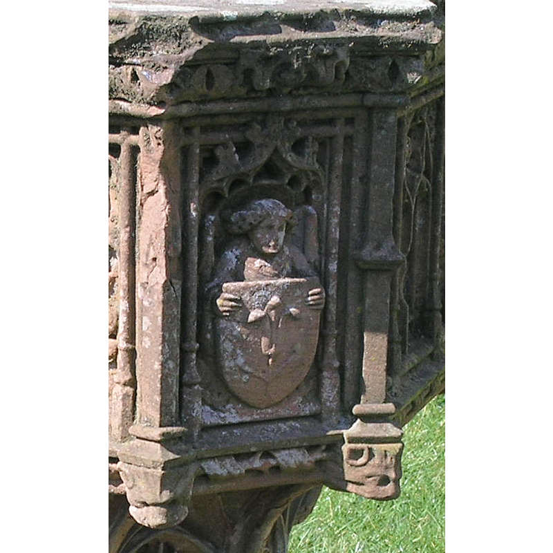 one on each of the four narrower sides of the basin