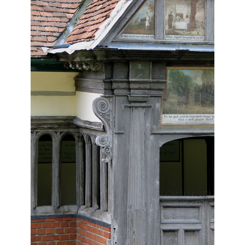 alms houses in the church grounds "Long Alley Almhouses" (detail)