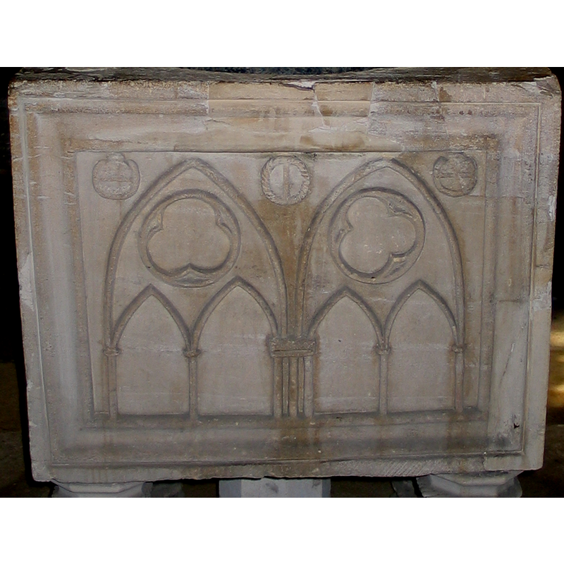 side 1
***********************ADD THIS PIC(S) & CHECK TO SEE IF ALL BSI PICS ARE GOOD RES******************
INT CHANCEL WALL DETAIL digital photograph taken 27 May 2017 by Michael Garlick [www.geograph.org.uk/photo/5444291] [accessed 21 December 2018] Source caption: "Bibury, St. Mary's Church: Saxon gravestone set into the north wall of the chancel".