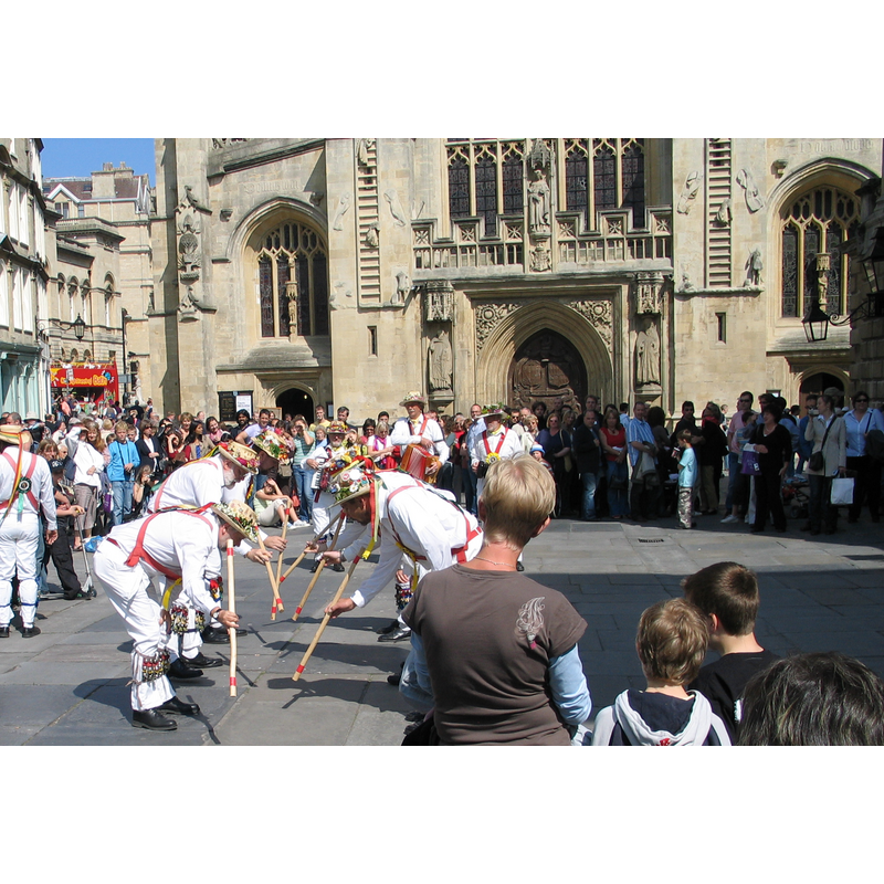 with Morris dancers in the foreground