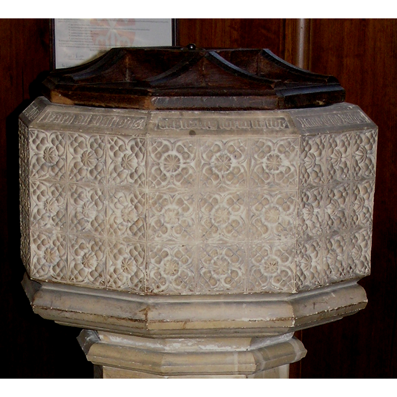 the basin of the 19th-century font