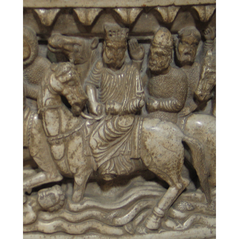 detail of Pharaoh crossing the Red Sea scene