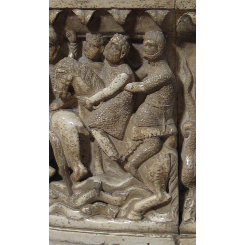 detail of Pharaoh crossing the Red Sea scene