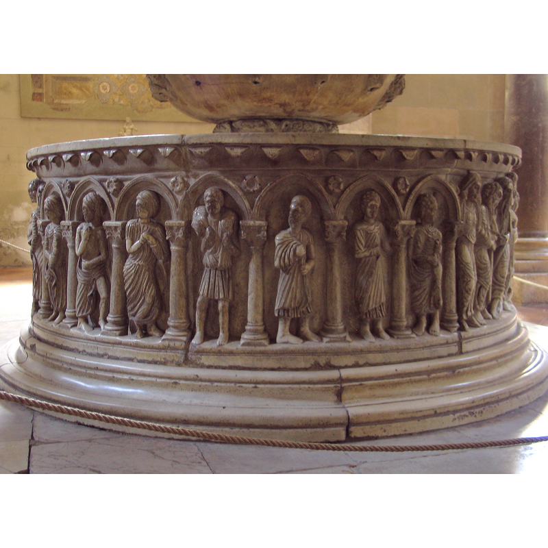 in some of the pandrels of the arcade