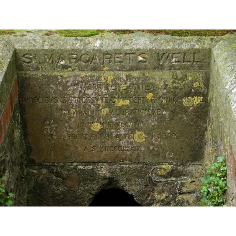 St. Margaret's well; the stone is dated 1874