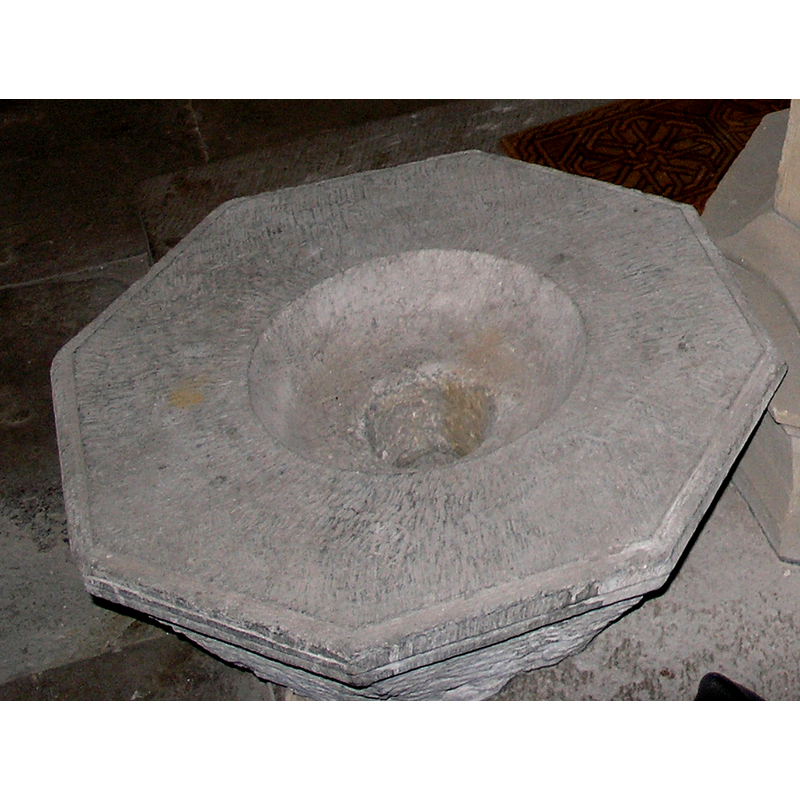 a basin of a later font [cf. Font notes]