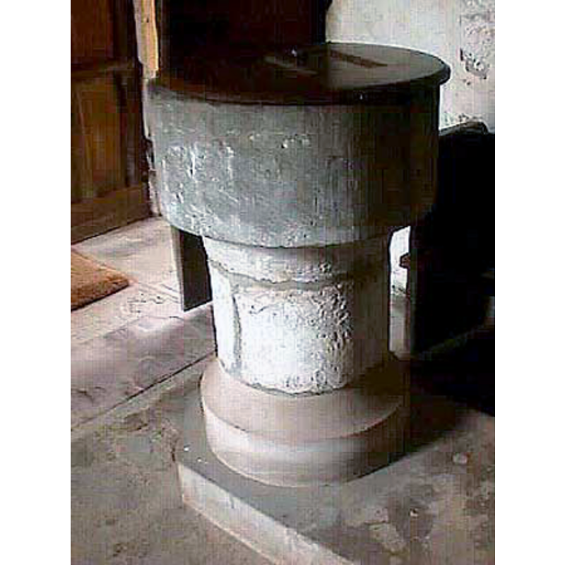 the doorway is visible behind the font