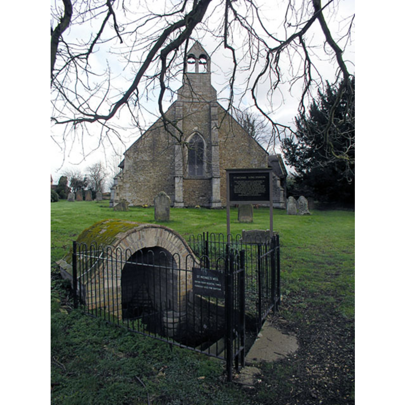 the old well in the foreground
