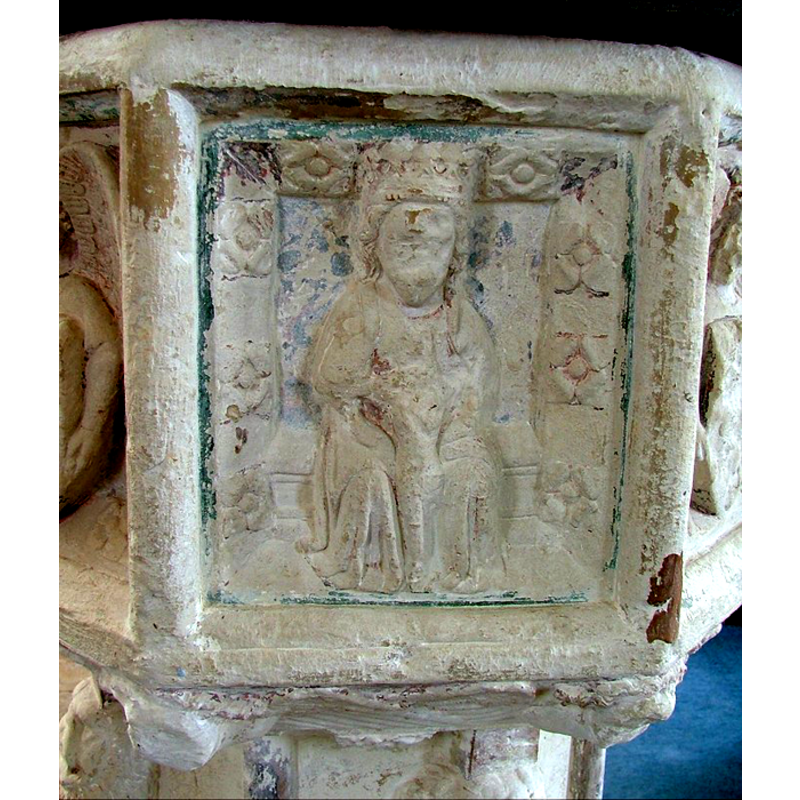 on the east side of the basin; the Holy Ghost missing? [cf. Font notes]
