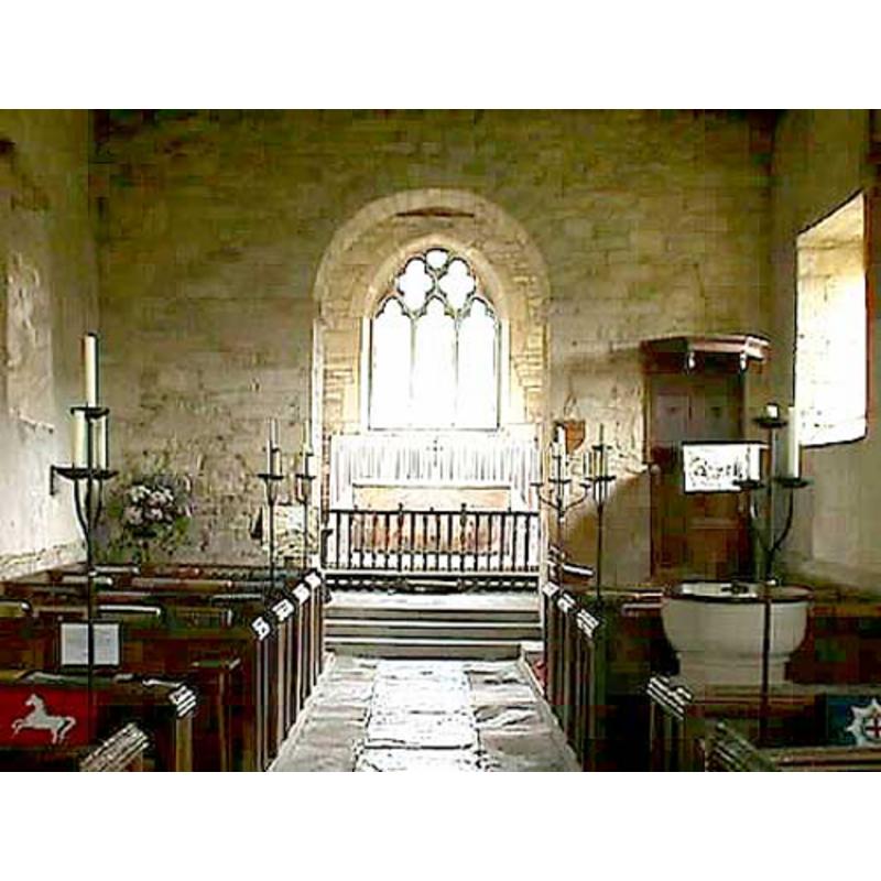 the font and cover visible on the right side of the nave