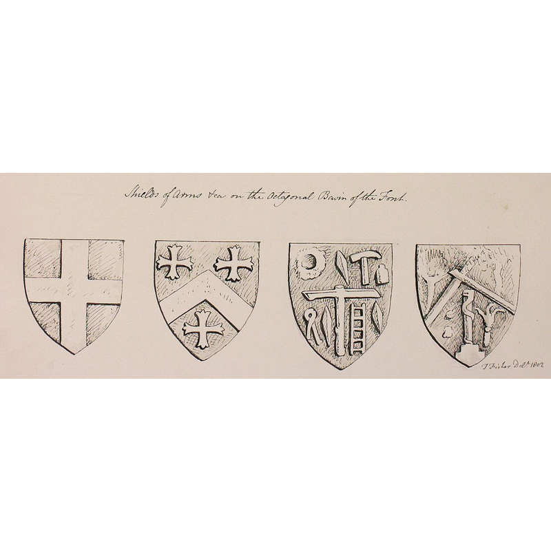 four shields on the basin sides