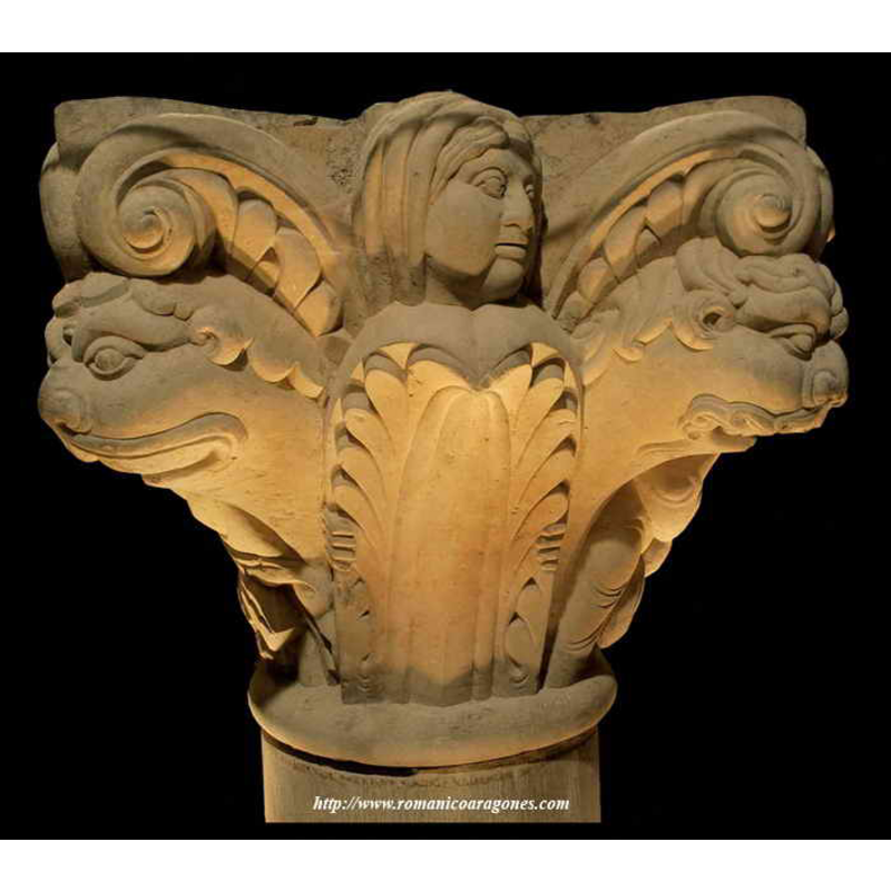 a large one in front of the female figure