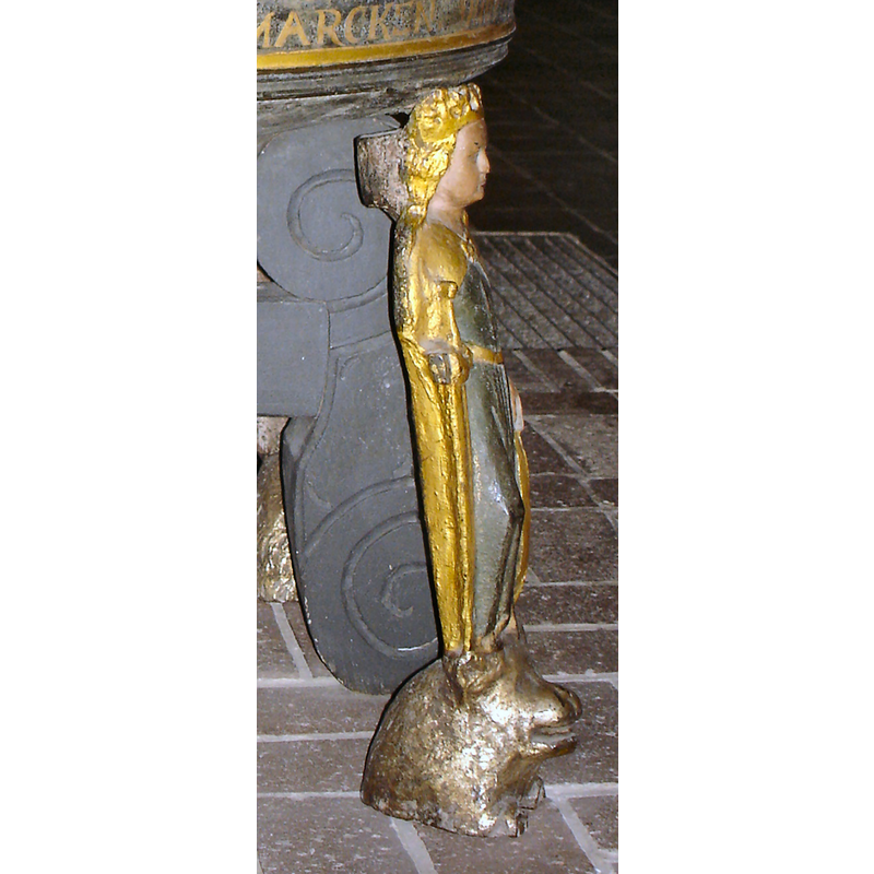 St. Catherine of Alexandria with sword and wheel [cf. Font notes]