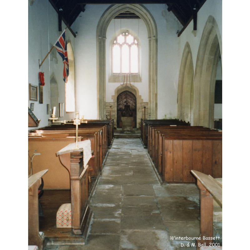 the font and cover beneath the tower, at back