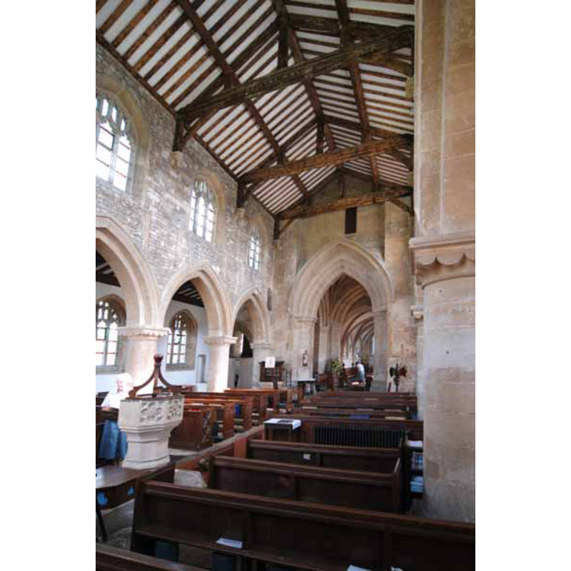 the font and cover visible in the centre aisle