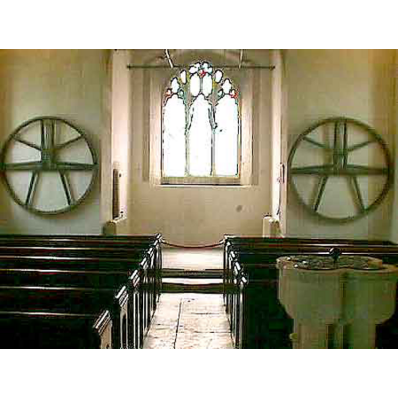 the modern font in the foreground, right side