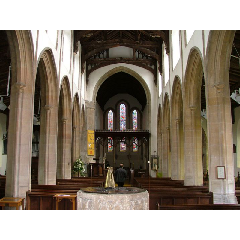 the top of the font in the foreground