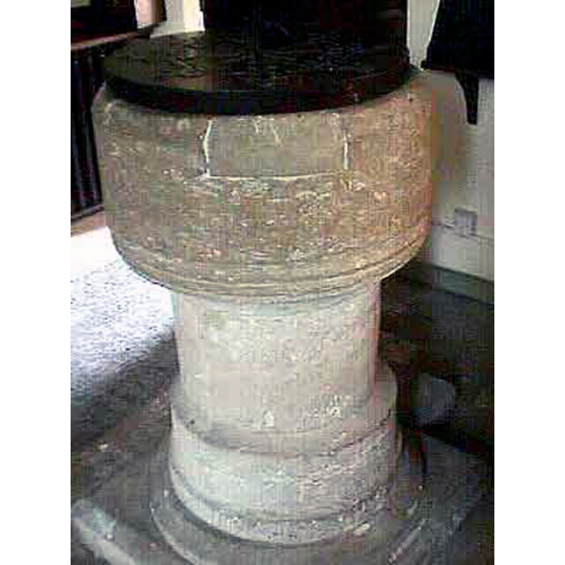 in this photograph the new stone insert repair to the upper rim of the basin is clearly visible