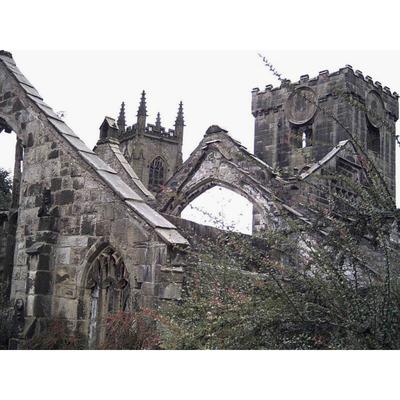 the ruins of the old church