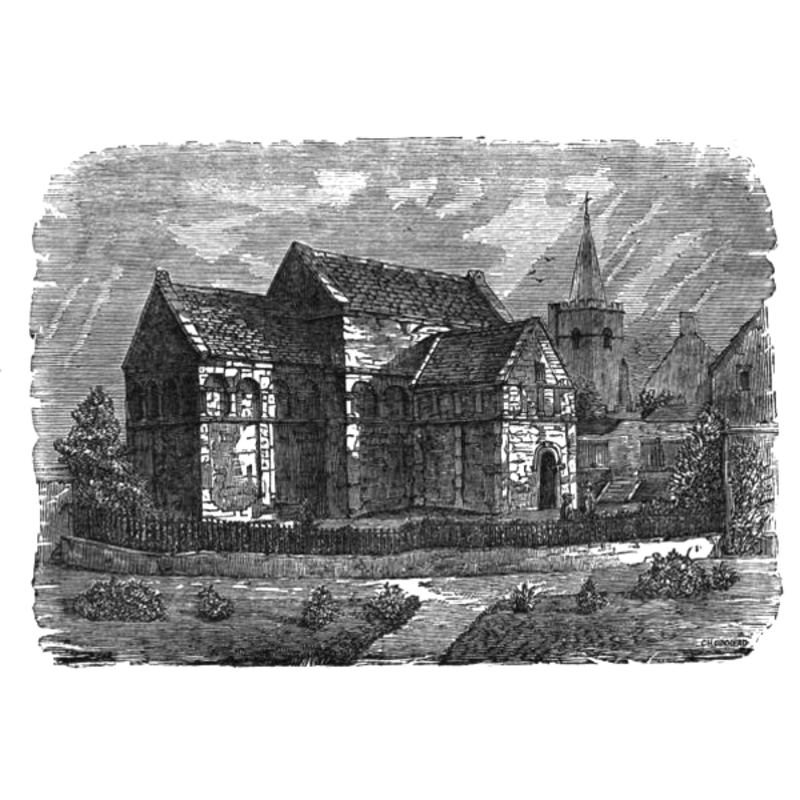 the church as it must have looked ca. 1878