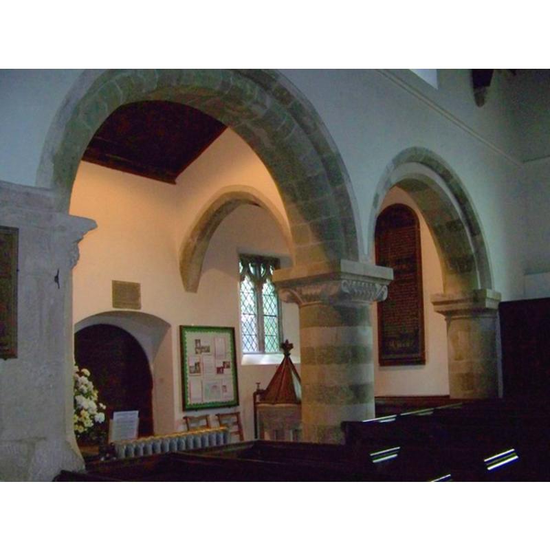 the font and cover visible to the right of the south door