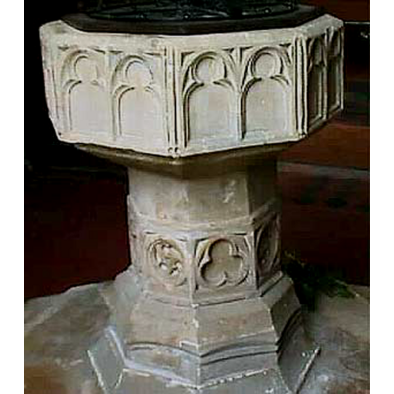 Two on each side of the octagonal basin