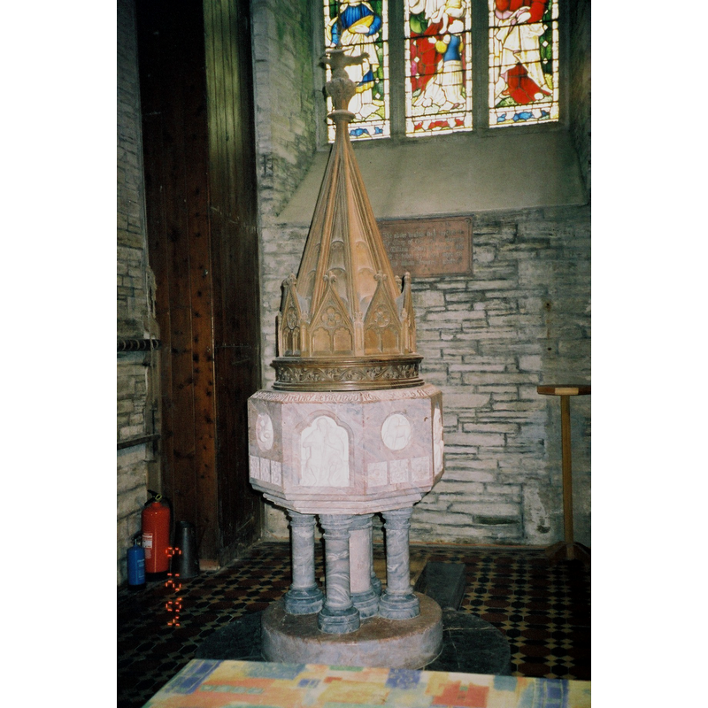 the 19th-century font and cover