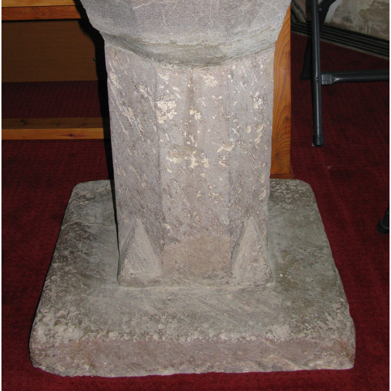 of the angular type and location that makes the square pedestal octagonal at the bottom