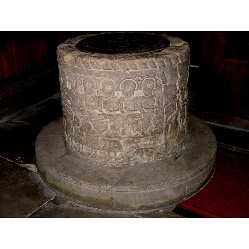 the side showing half (right) of the Last Supper scene
