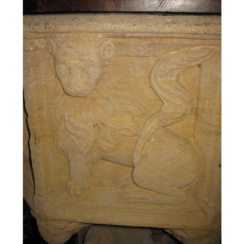 the fourth of four similar lions on the basin sides