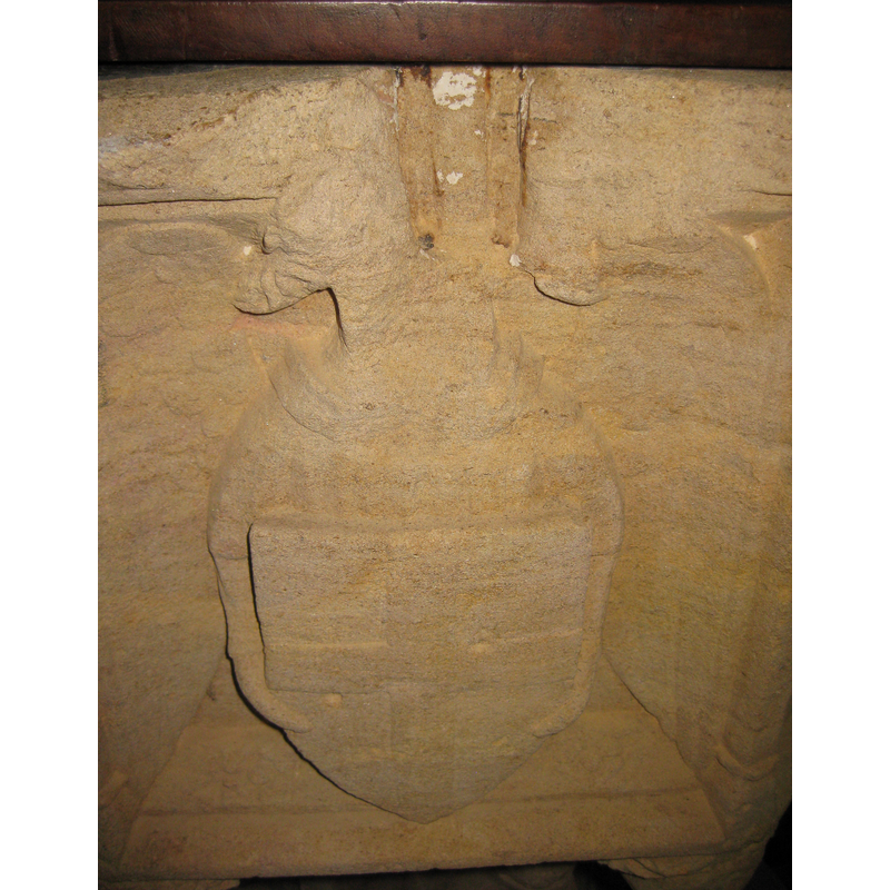 the fourth of four similar angels on the basin sides; the cross of the emblem here is broad and well marked