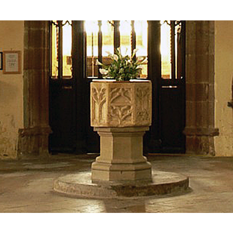 on the east, northeast and southeast sides of the font