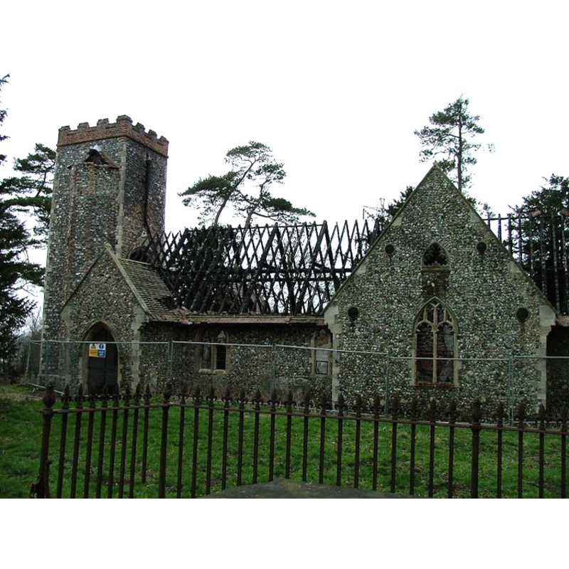 the church exterior after the May 2004 fire
