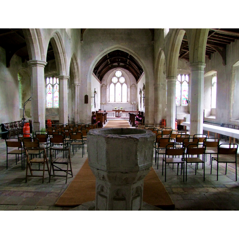 the top of the font in the foreground