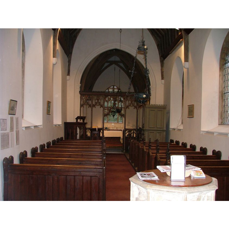 the top of the font in the foreground