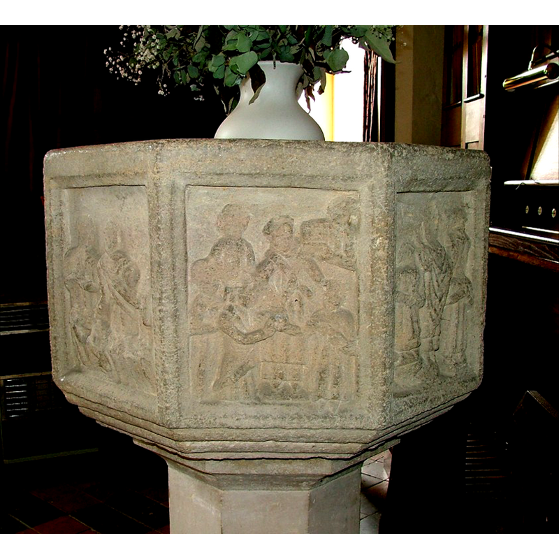 on the left panel is the Extreme Unction; on the right panel is Holy Orders
