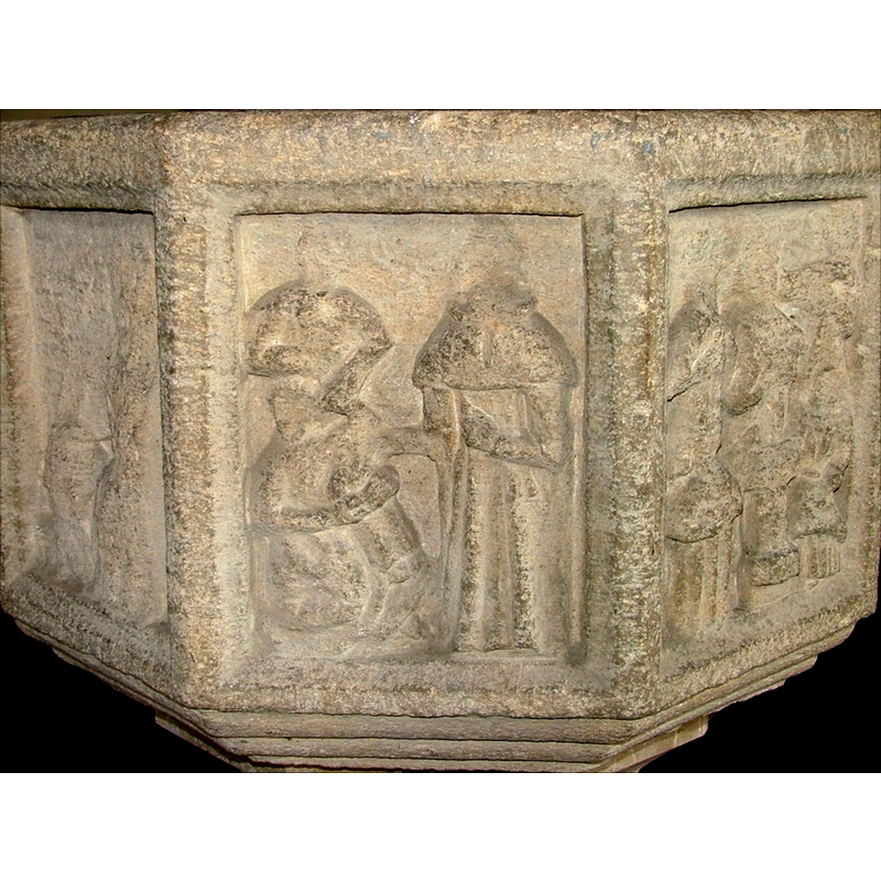 on the lfet panel; in the centre panel is Confirmation; on the right panel is Baptism