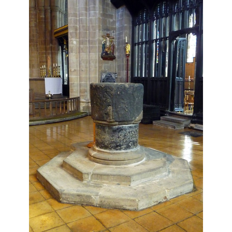 in the south transept, not its original position