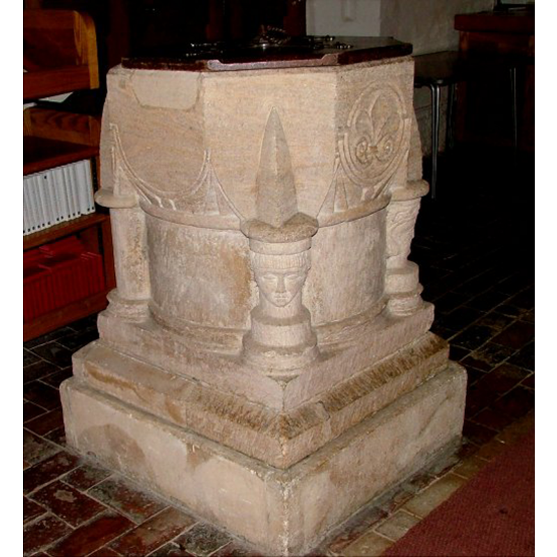 a modern carving [cf. Font notes]