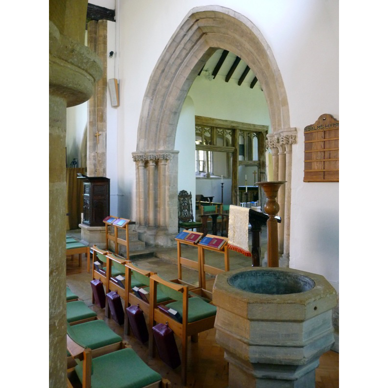 the font in the foreground, on the right/south side