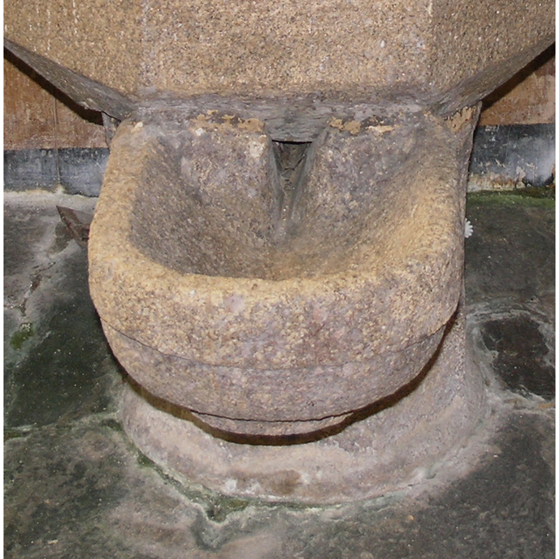 the secondary basin; the hole is probably not a drain but a communication with the drain of the larger basin