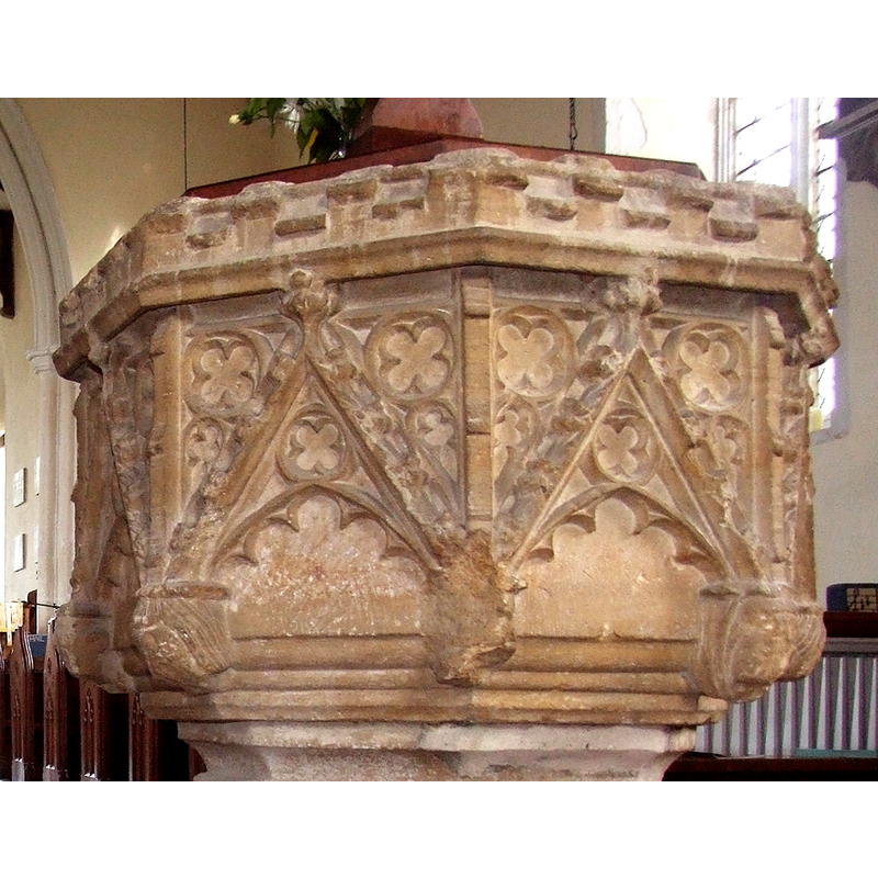 crocketed arch-head, inscribed quatrefoils, etc.