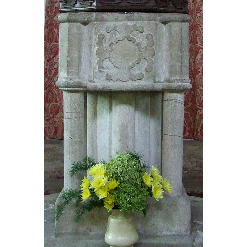 a 17thC (?) carving on a 13thC (?) font?
