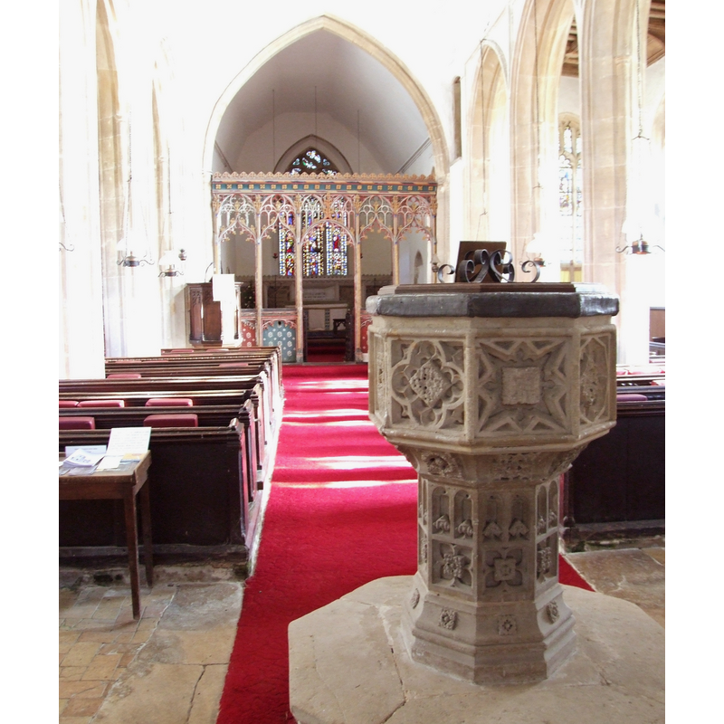 the font and cover in the foreground