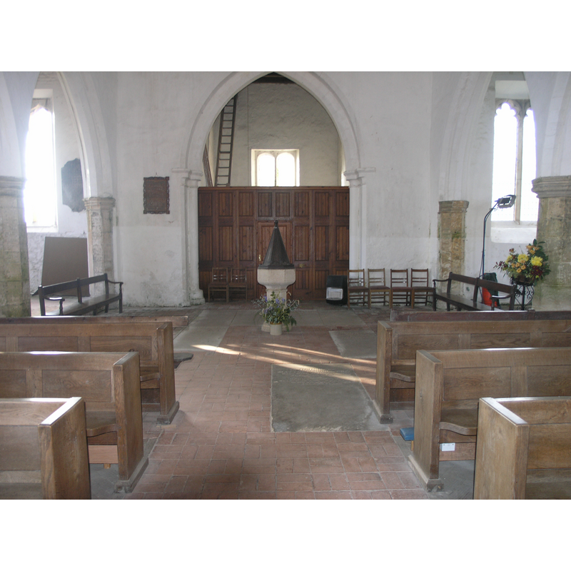 the font and cover in the centre aisle