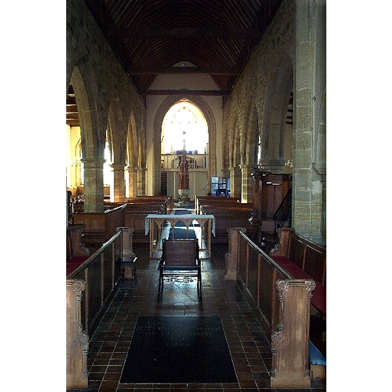 the font and tall cover at the west end