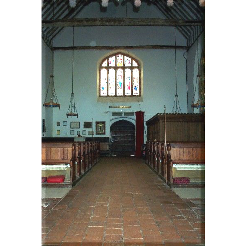 the top of the font visible at the west end, south (left) side