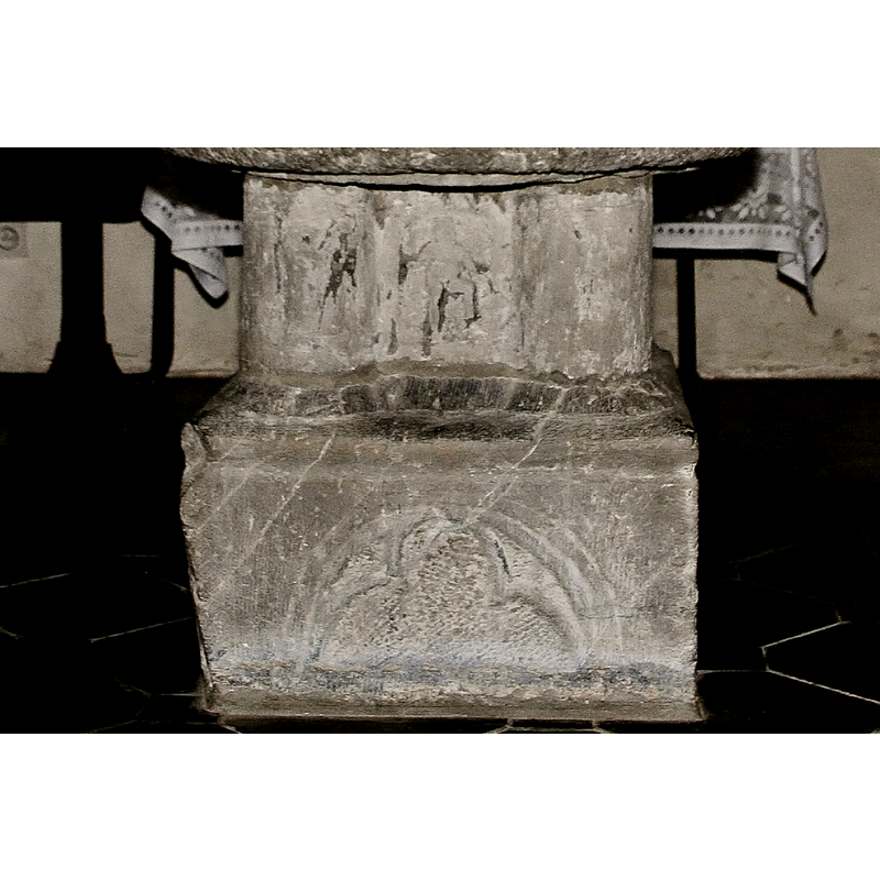 the two parts of the base: the upper may be a re-cycled Roman piece