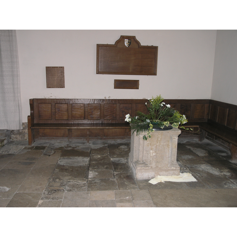 at the southwest corner of the nave