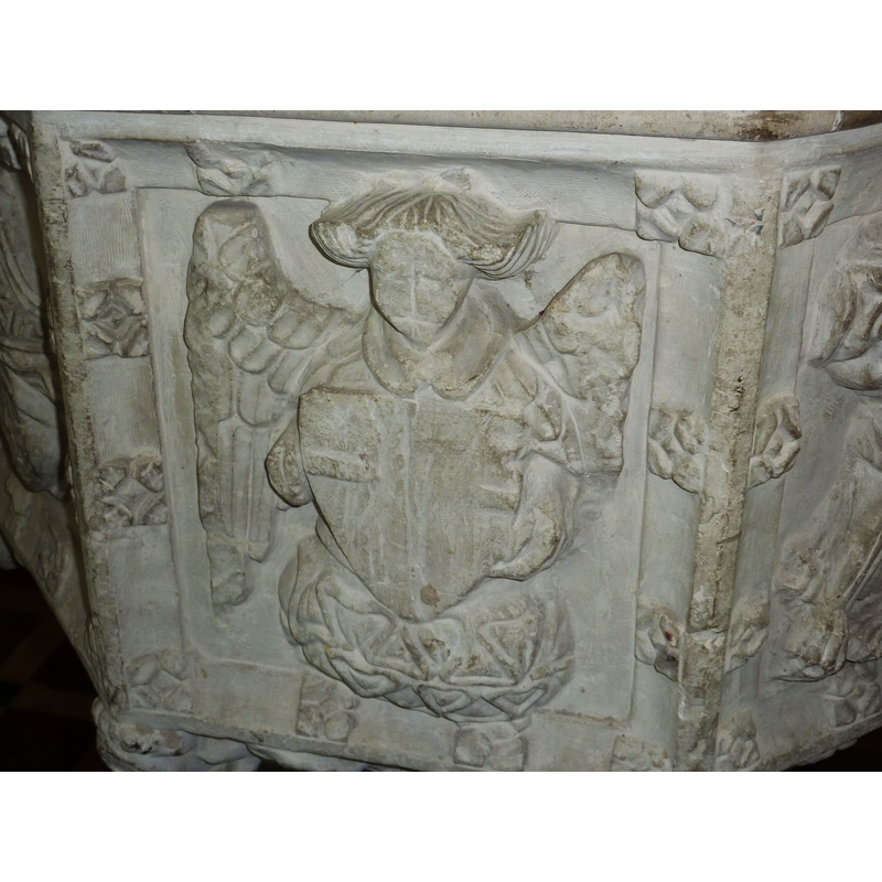 the cross on the shield partly erased